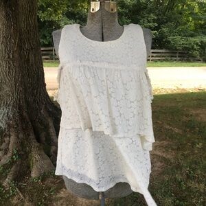 Anthropologie Deletta Floral Lace Blouse Top Tank